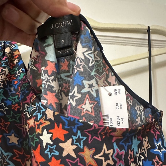 NWT J. Crew jacuzzi star print one sleeve blouse sz 8 medium - Picture 3 of 5